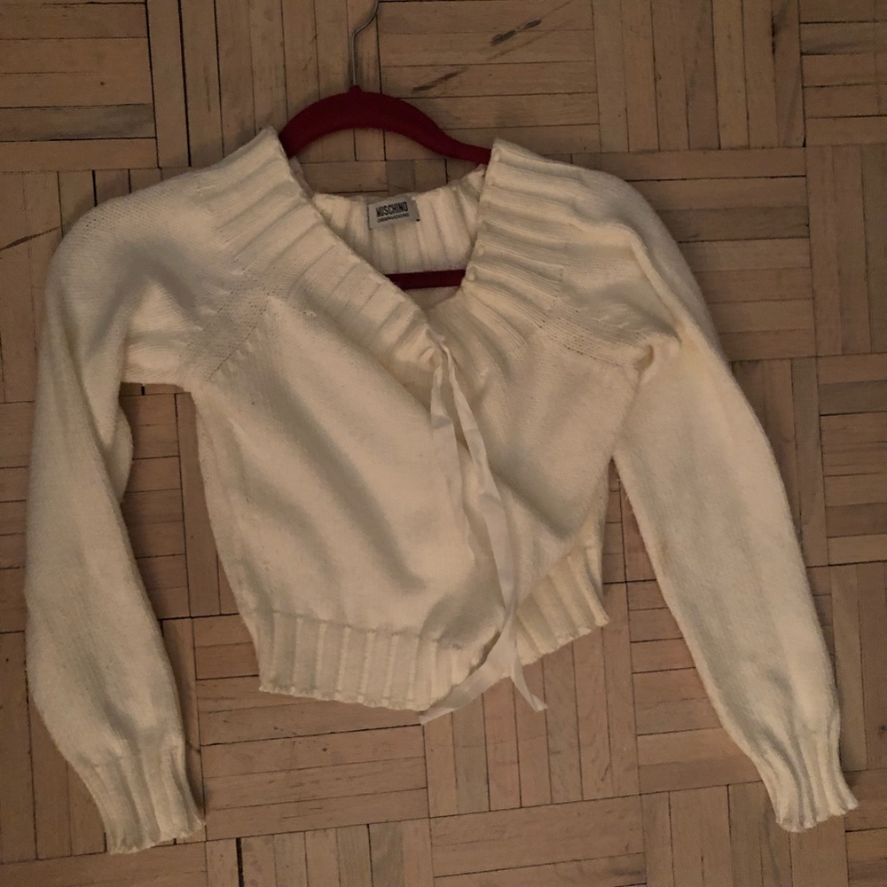 Moschino cropped off the shoulder sweater